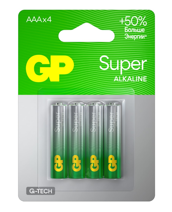 Алкалиновые батарейки GP Super Alkaline G-Tech 24А ААA
