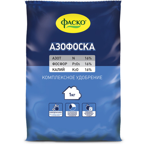 Удобрение 1кг минеральное сухое Азофоска ФАСКО РОСТКОМ
