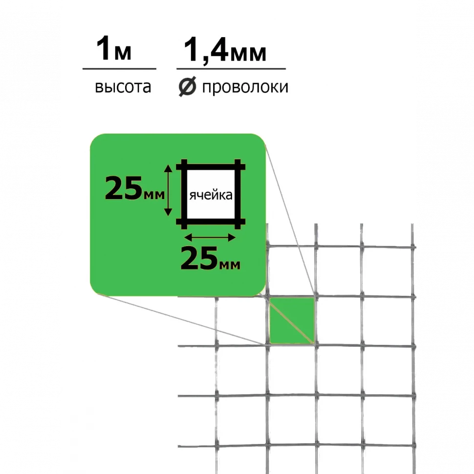 Сетка сварная метражная цинк