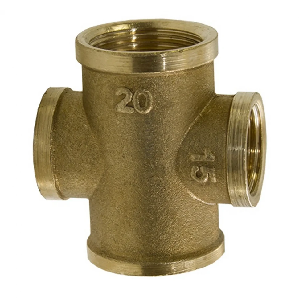 Крестовина латунная переходная 3/4"х1/2" внутр.