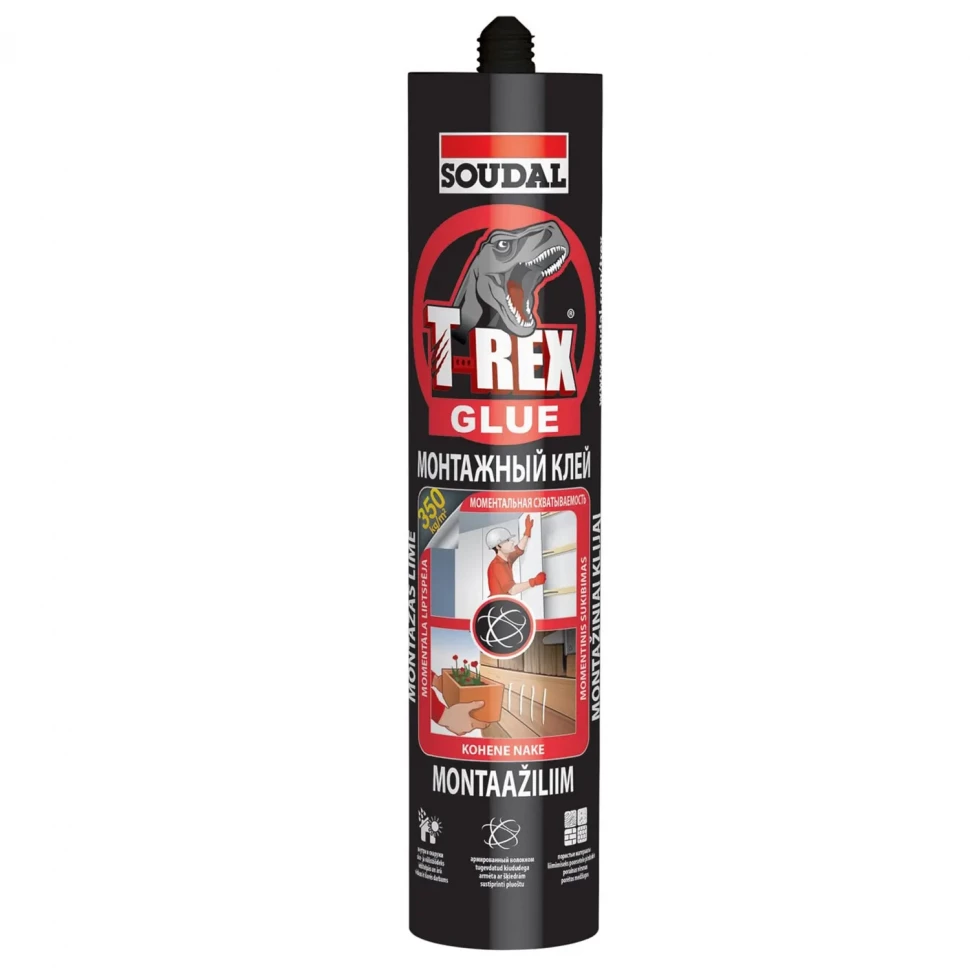 Клей монтажный СОУДАЛ T-REX EXTRA GRIP акриловый моментальная схватываемость