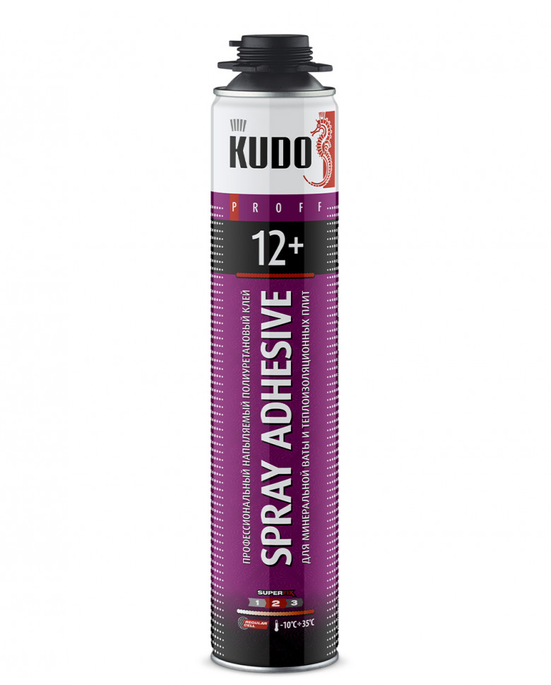Клей-пена профессиональный напыляемый для минеральной ваты KUDO® PROFF SPRAY ADHESIVE 12+